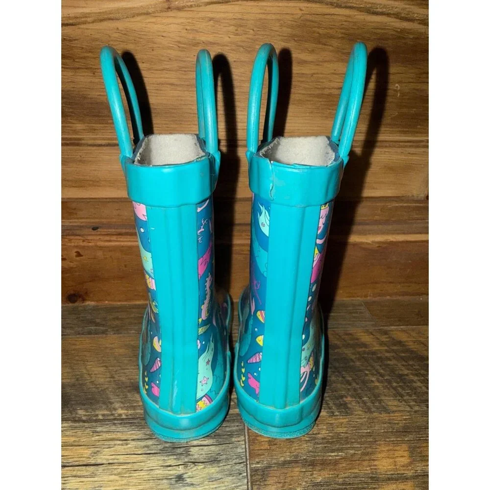 Lone Cone Mermaids Kids Rain Boots‎ Size 4